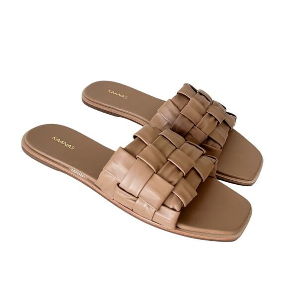 Kaanas Belinha leather open toe slide sandals 11 NEW - Picture 6 of 10